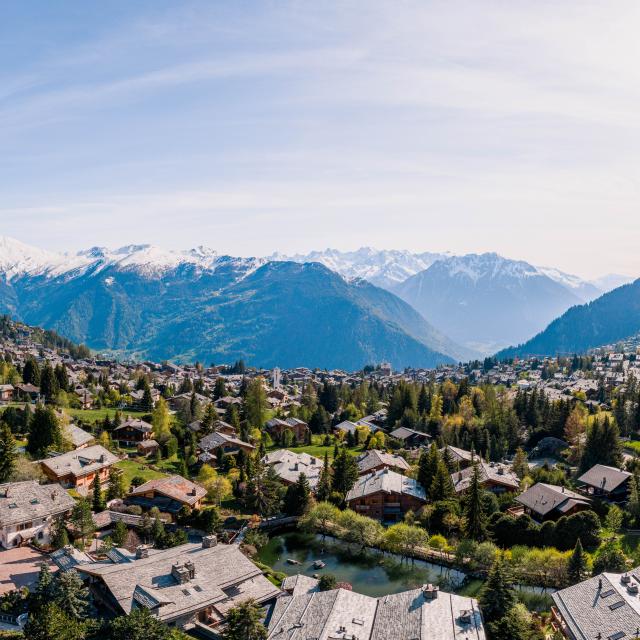 Vue aérienne de Verbier